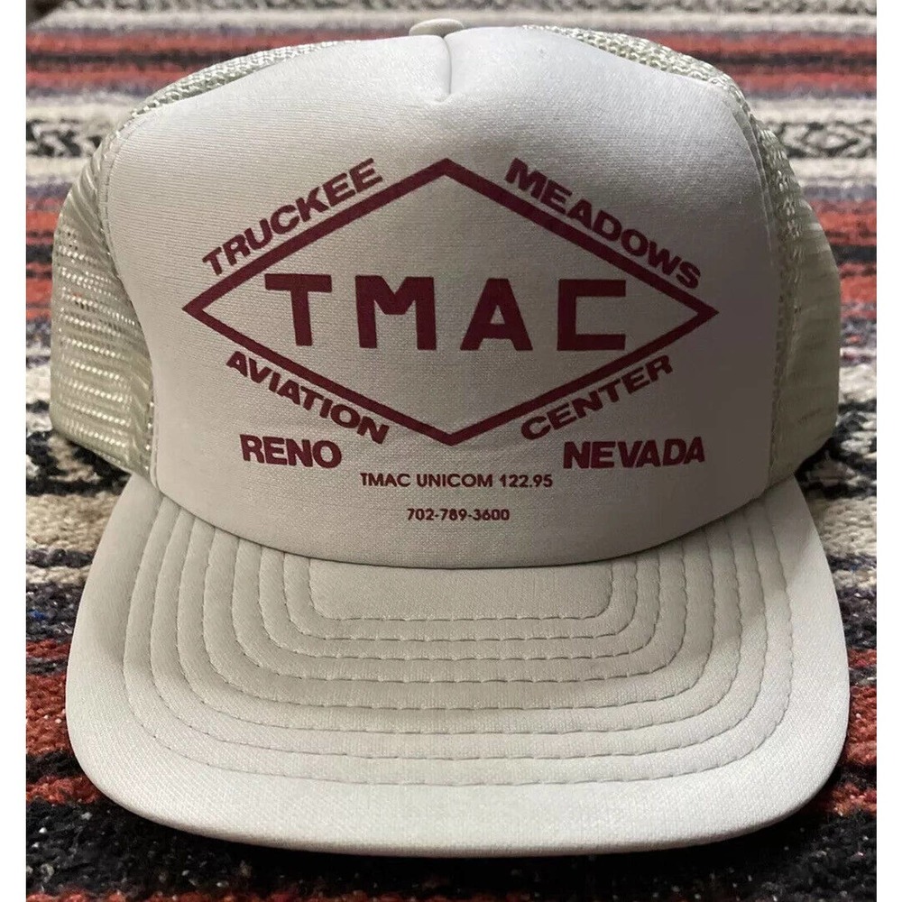Vintage Calhead Truckee Meadows Aviation Center Gray SnapBack Trucker Hat